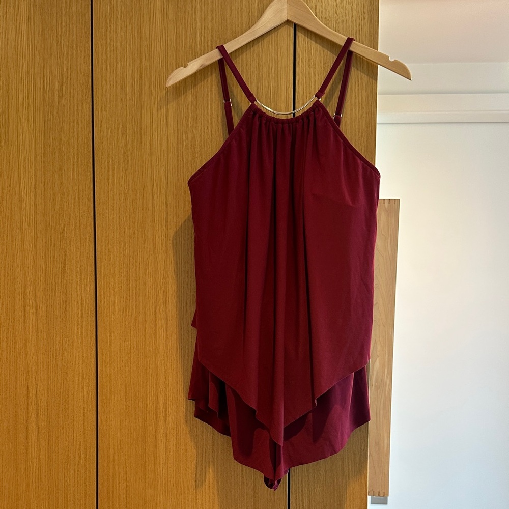 Elegant Burgundy Women's Swimsuit